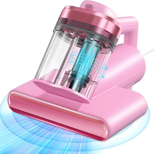 Mattress Vacuum Bed Vacuum Cleaner with 253.7nm UV-C Light, Hyper Helix Motor with 16kPa Strong Suction & 33000 RPM/Min Tapping, HEPA Filter, 149℉ Heat & Ultrasonic & Anion for Bed and Pet