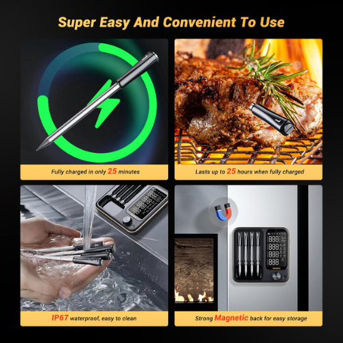 WiFi & Bluetooth Meat Thermometer INT-14-BW