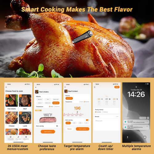 WiFi & Bluetooth Meat Thermometer INT-14-BW