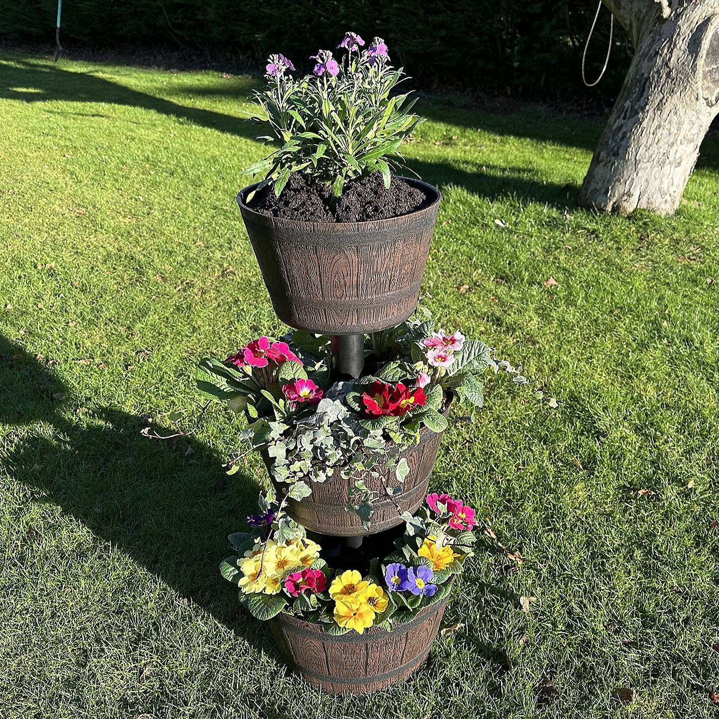 Jennings 3-Tier Whiskey Barrel Planter