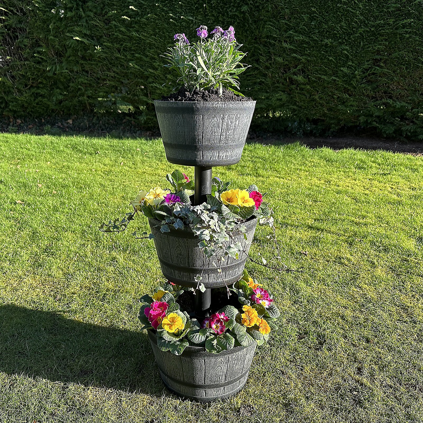 Jennings 3-Tier Whiskey Barrel Planter
