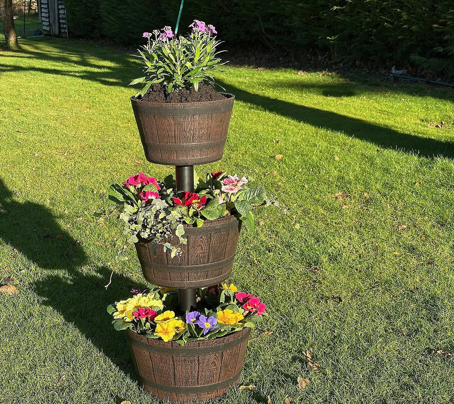 Jennings 3-Tier Whiskey Barrel Planter