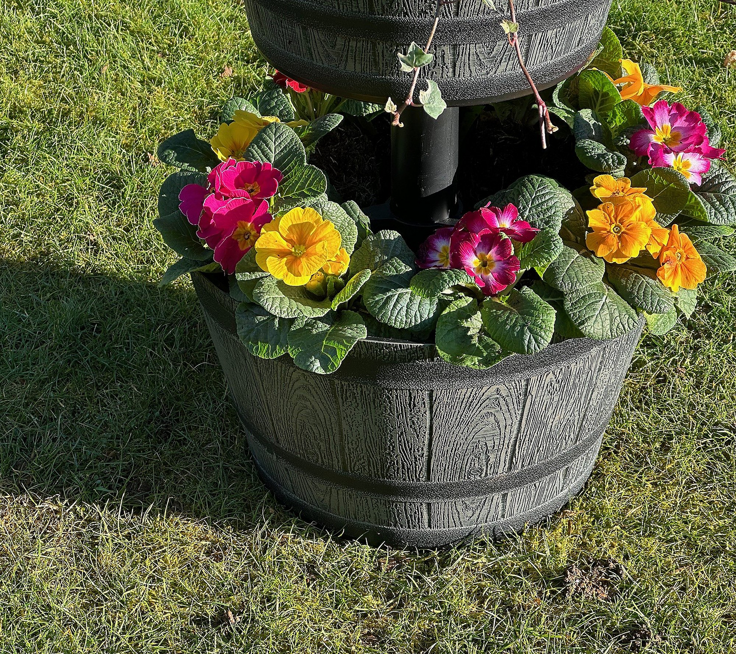 Jennings 3-Tier Whiskey Barrel Planter