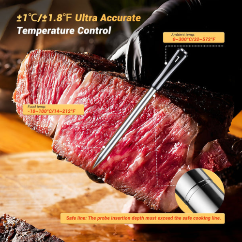 WiFi & Bluetooth Meat Thermometer INT-14-BW