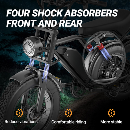 BK20 Fat Tire Electric Dirt Bike for Adults 48V 15.6AH Battery 750W Brushless Motor-US