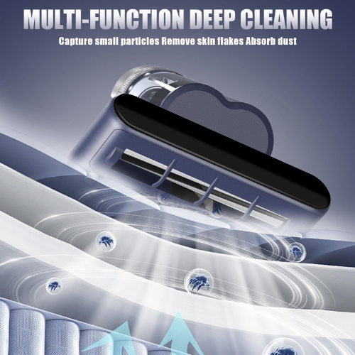 Mattress Vacuum Bed Vacuum Cleaner with 253.7nm UV-C Light, Hyper Helix Motor with 16kPa Strong Suction & 33000 RPM/Min Tapping, HEPA Filter, 149℉ Heat & Ultrasonic & Anion for Bed and Pet