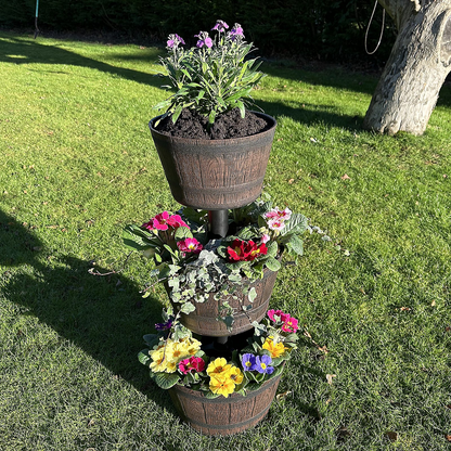 Jennings 3-Tier Whiskey Barrel Planter