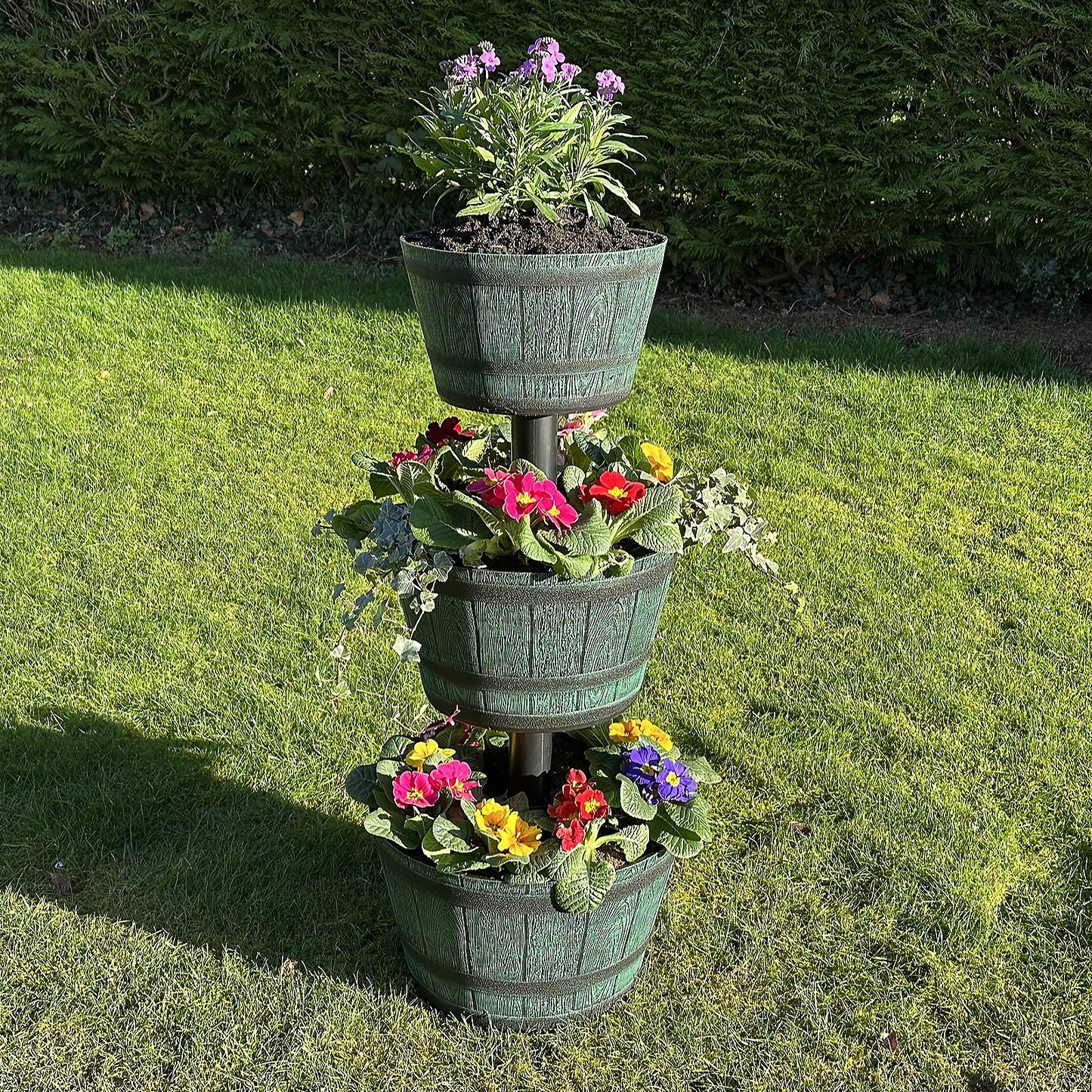 Jennings 3-Tier Whiskey Barrel Planter