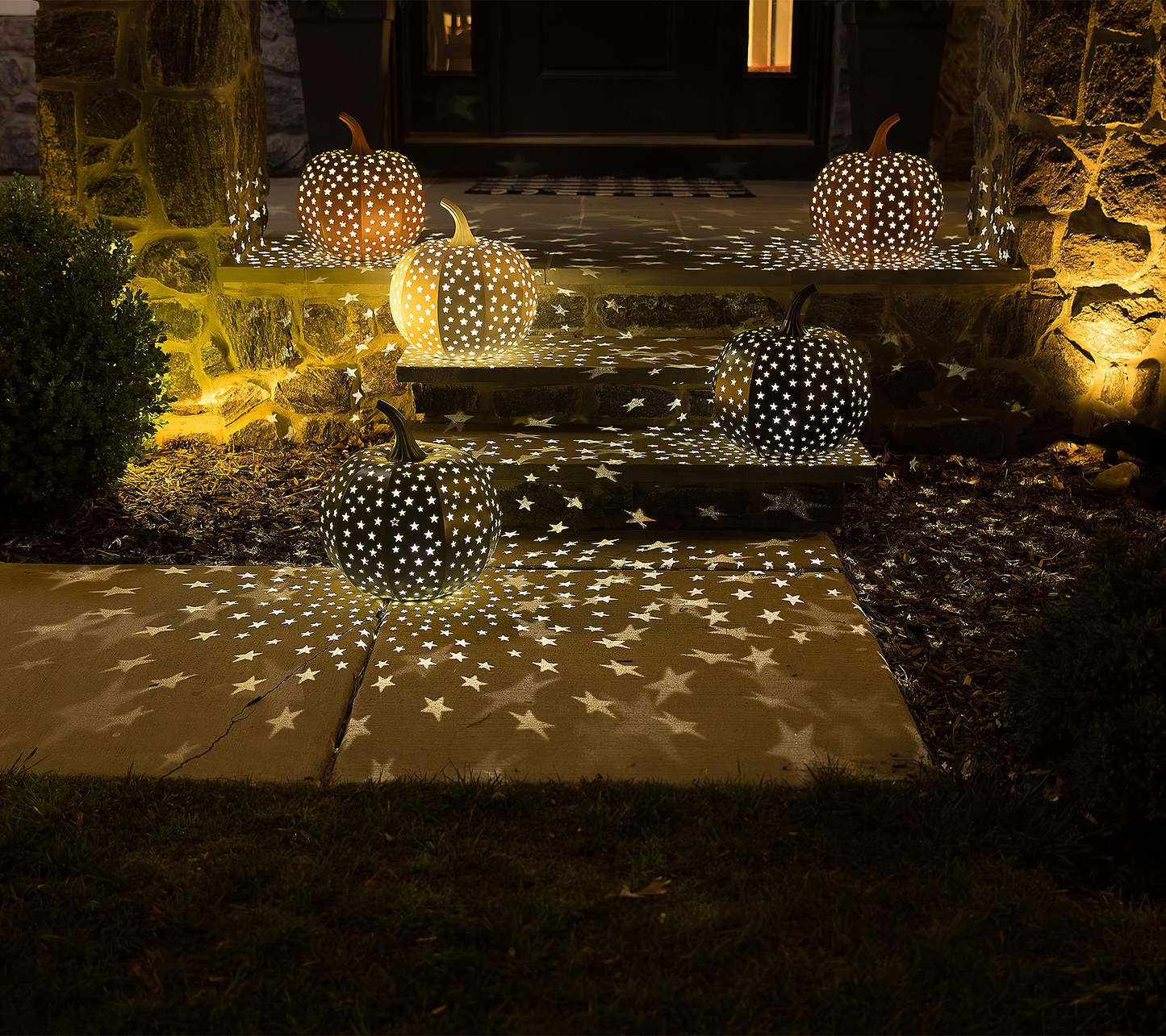 Martha Stewart 15" Illuminated Indoor/Outdoor Stargazer Metal Pumpkin