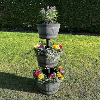 Jennings 3-Tier Whiskey Barrel Planter