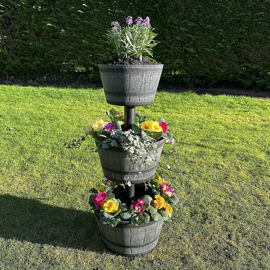 Jennings 3-Tier Whiskey Barrel Planter