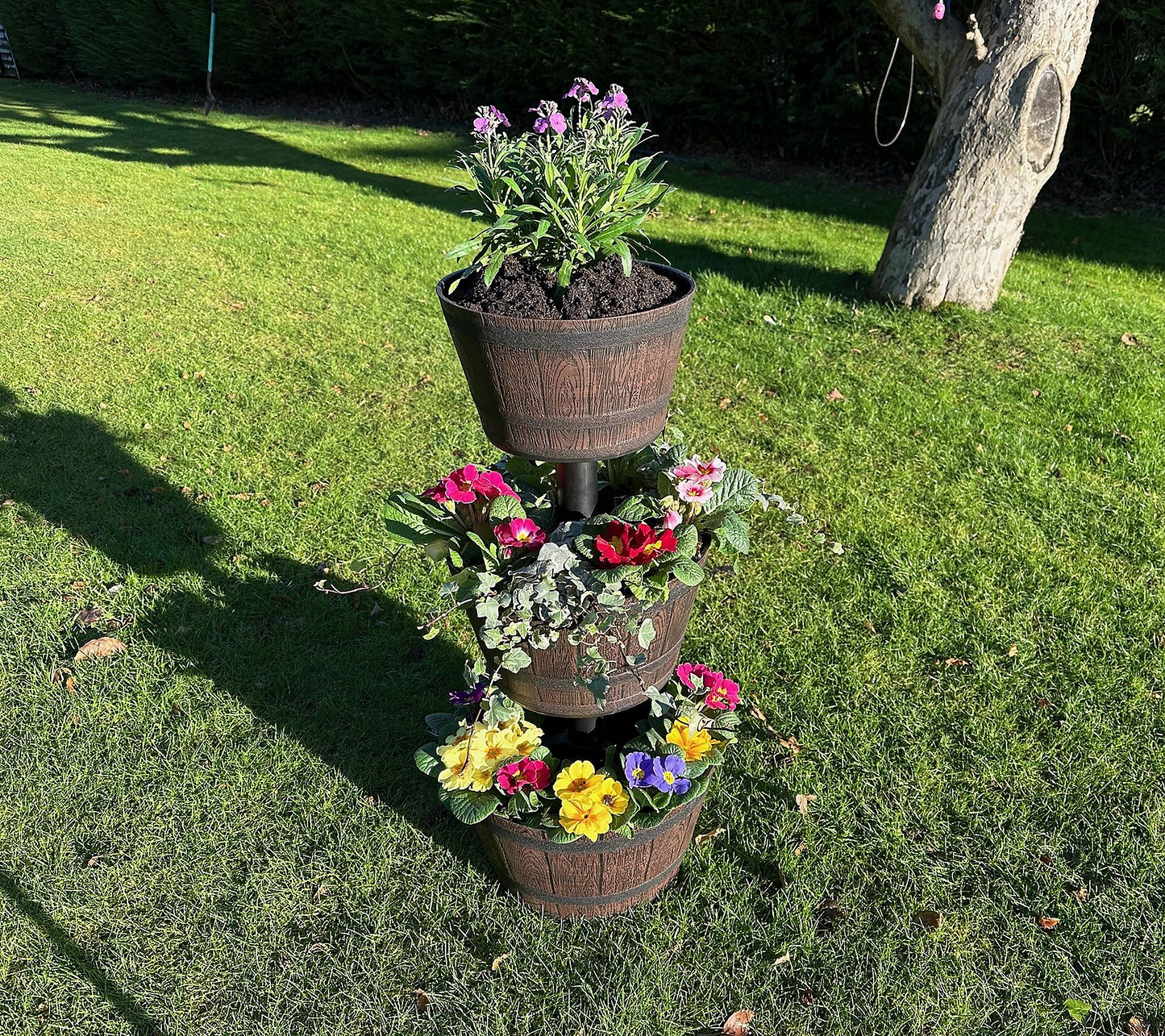 Jennings 3-Tier Whiskey Barrel Planter