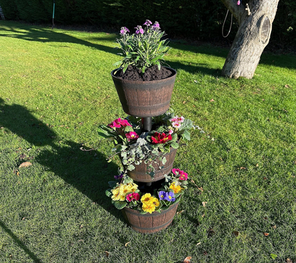 Jennings 3-Tier Whiskey Barrel Planter