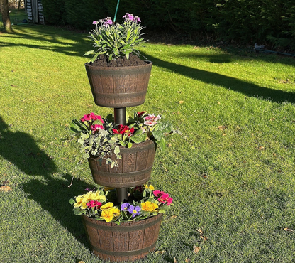 Jennings 3-Tier Whiskey Barrel Planter